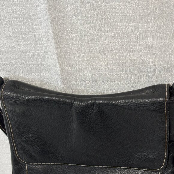 Concepts Canada Medium Black Pebble Leather Flap Cover Cross-Body / Shoulder Bag - Picture 16 of 16